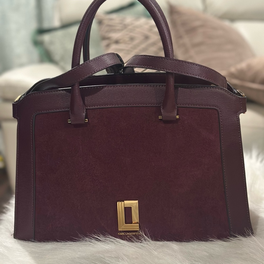 Karl Lagerfeld Deep Burgundy Satchel